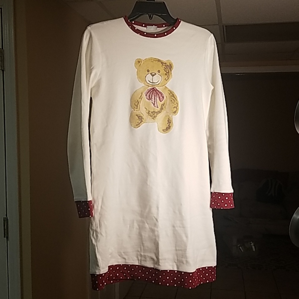 Cute Teddy Printed Sleeping Dress